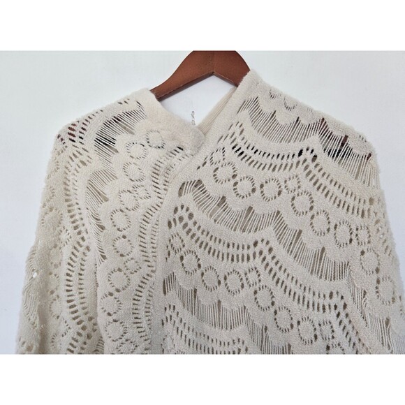 Sleeping On Snow Poncho Womens One Size Anthropologie Boho Knit Artsy Soft Cozy - Picture 2 of 8